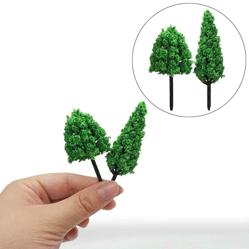 SaktopDeco 40 PCS Miniature Trees Bushes Model Trees Diorama Trees Woodland Scenic Train Scenery Railroad Architecture Fake Trees - Image 4